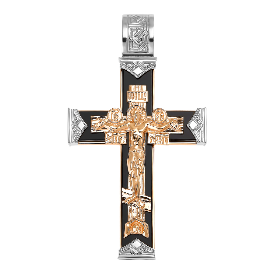 Крест, золото, оникс, 3-067